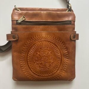 Patricia Nash Leather Side Bag With long Adjustable strap
